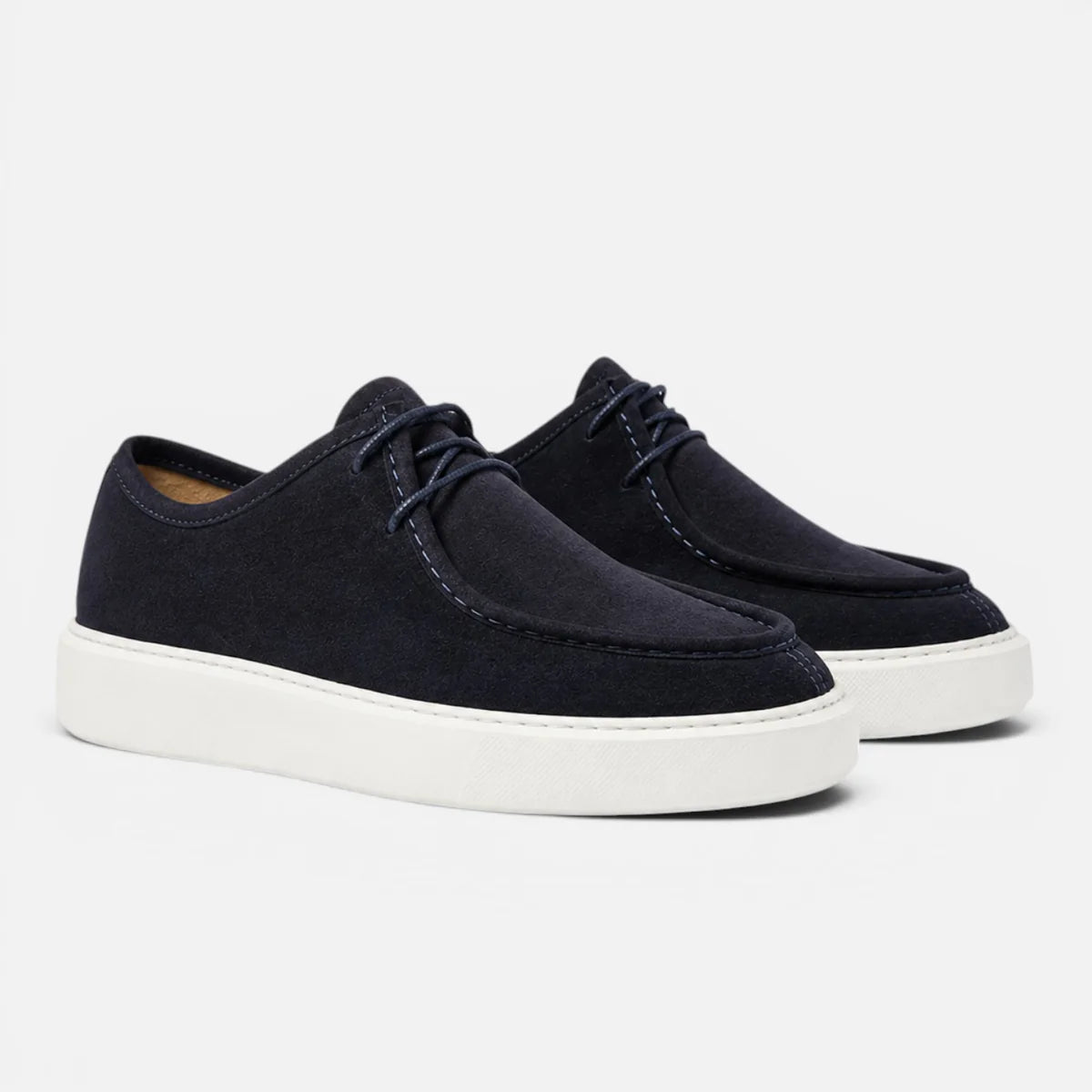 Men’s Suede Lace-Up Loafers Comfortable Casual Work Shoes