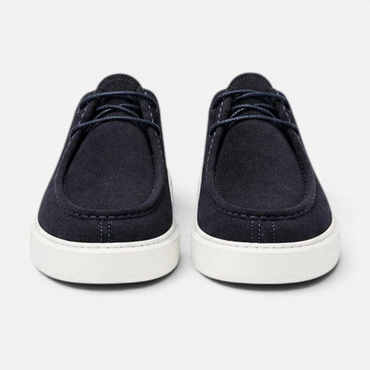 Men’s Suede Lace-Up Loafers Comfortable Casual Work Shoes